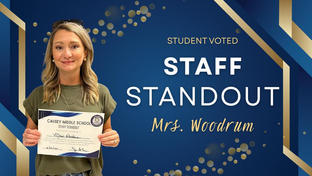 Woman holding a certificate with a background, staff standout