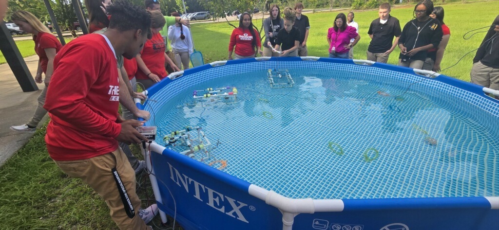 Watching the underwater robots go!