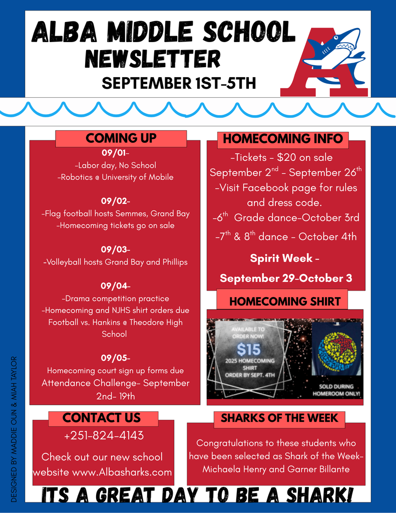 Newsletter for September 1-5
