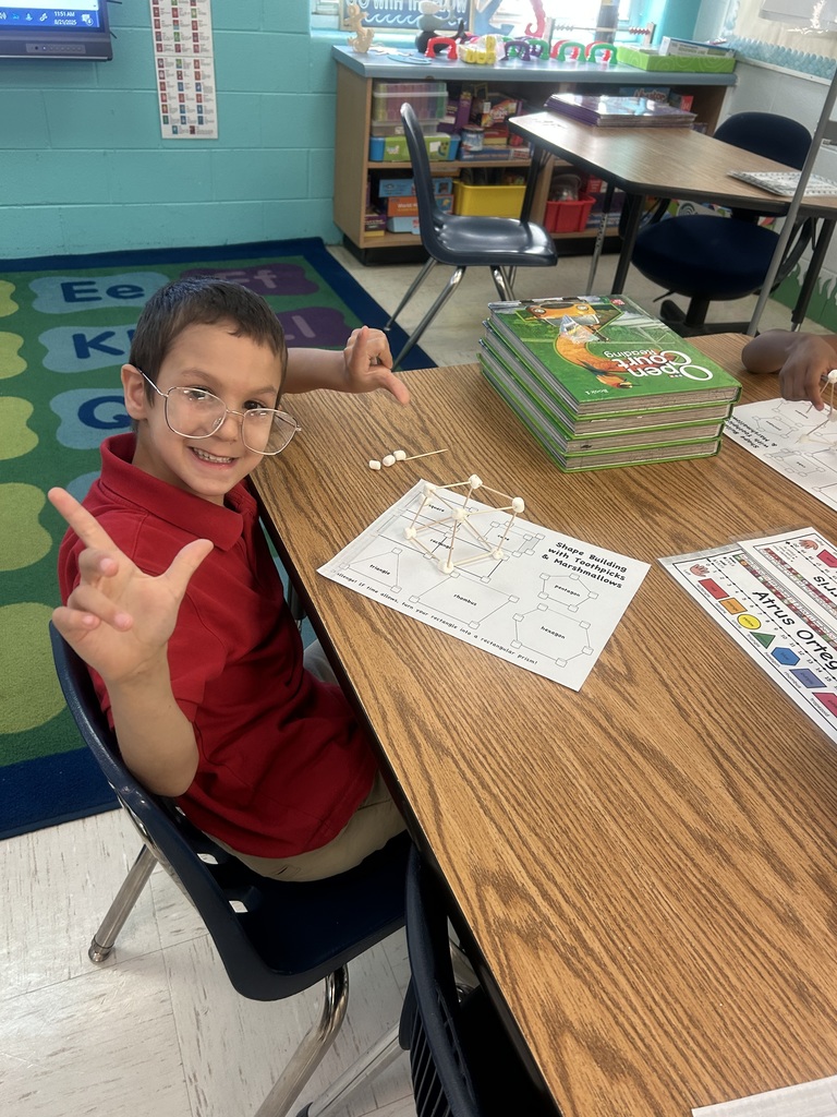 Mrs. Harper's class learning about 2D and 3D shapes 