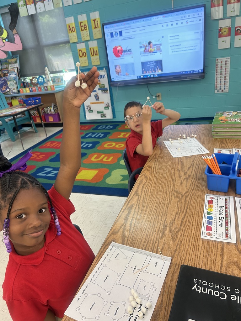 Mrs. Harper's class learning about 2D and 3D shapes 