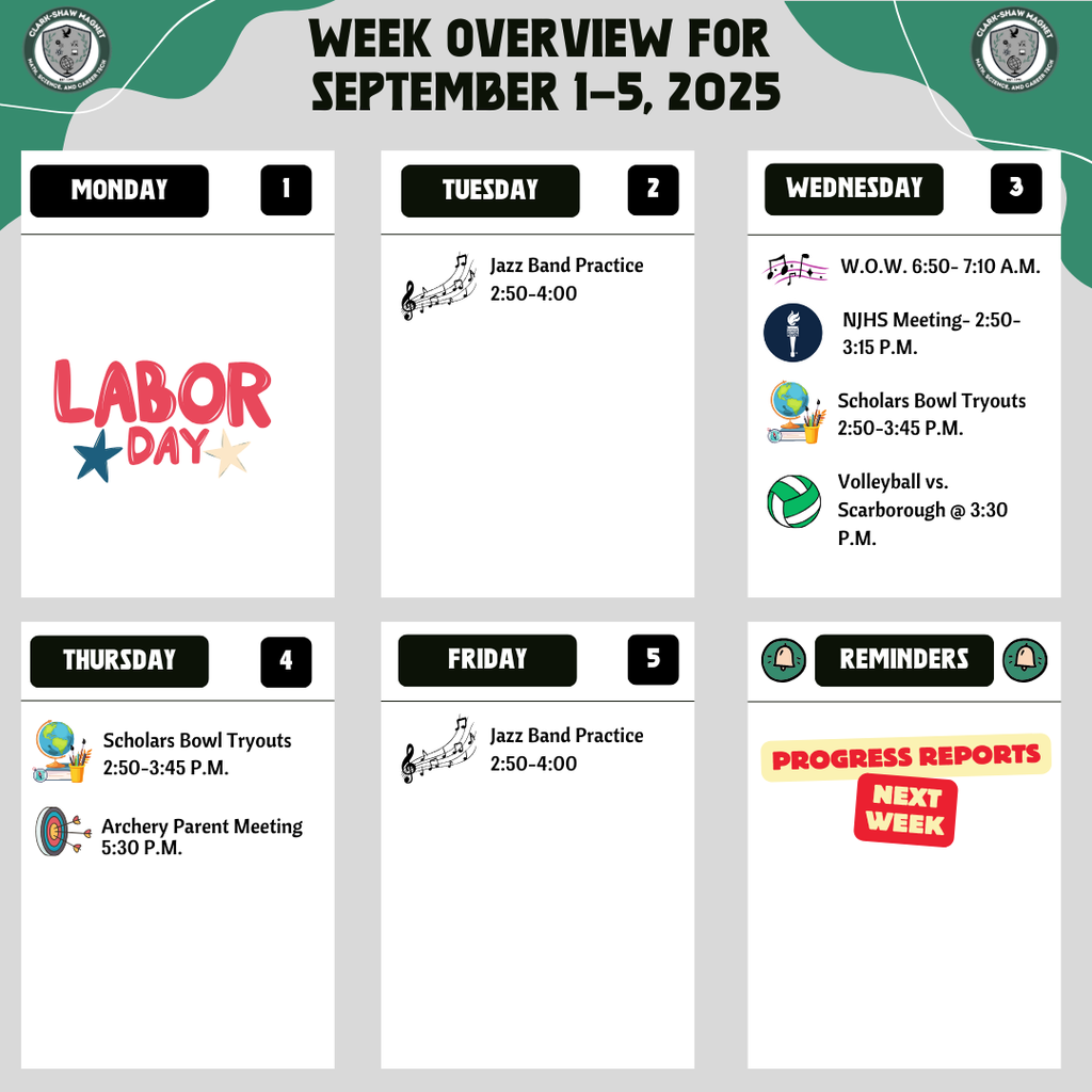 Week Overview for September 1-5, 2025