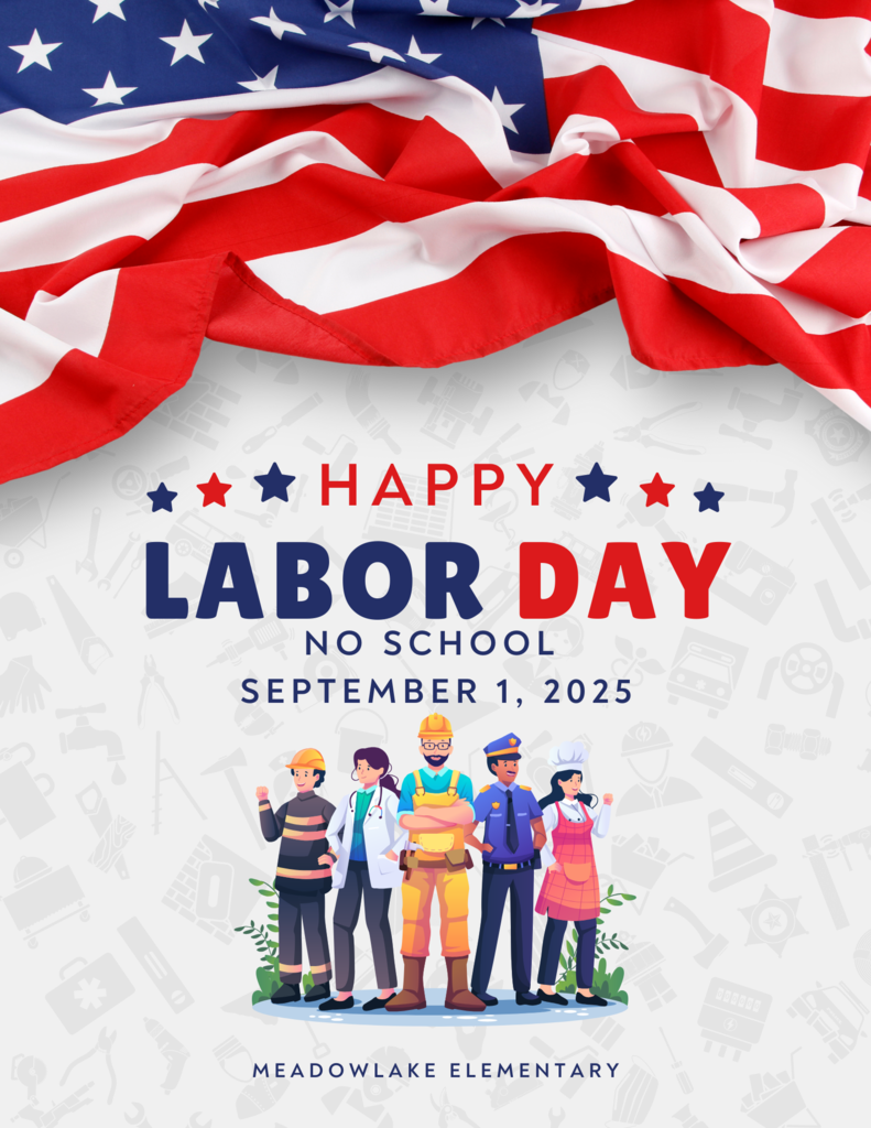 Red and White Illustrative Happy American Labor Day Greeting Flyer