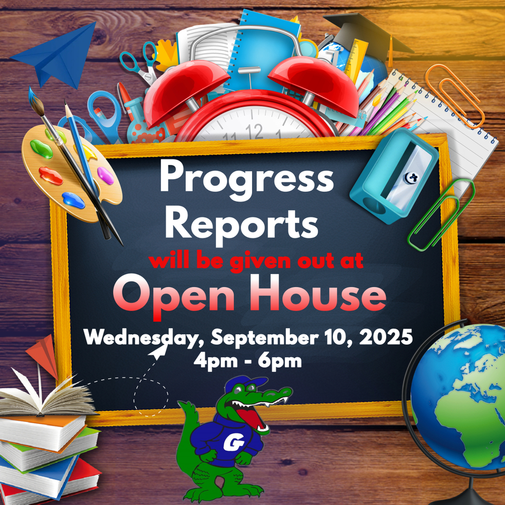 Progress reports will be given out on Wednesday, September 10th from 4pm - 6pm.