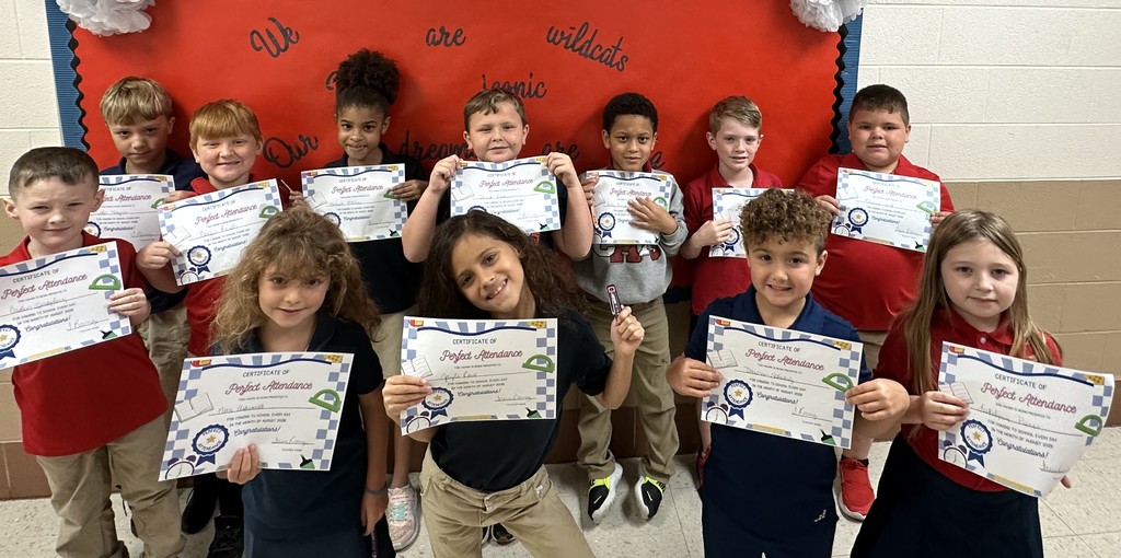 Ms. Ramey's August Perfect Attendance Students