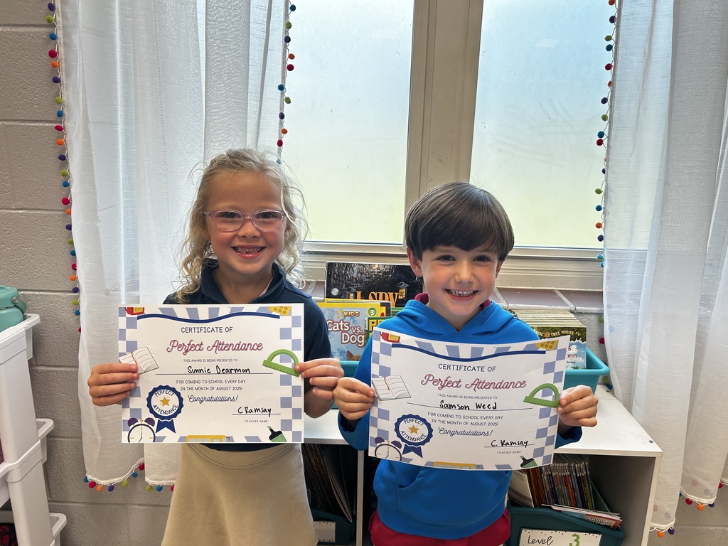 Ms. Ramsay's  August Perfect Attendance Students