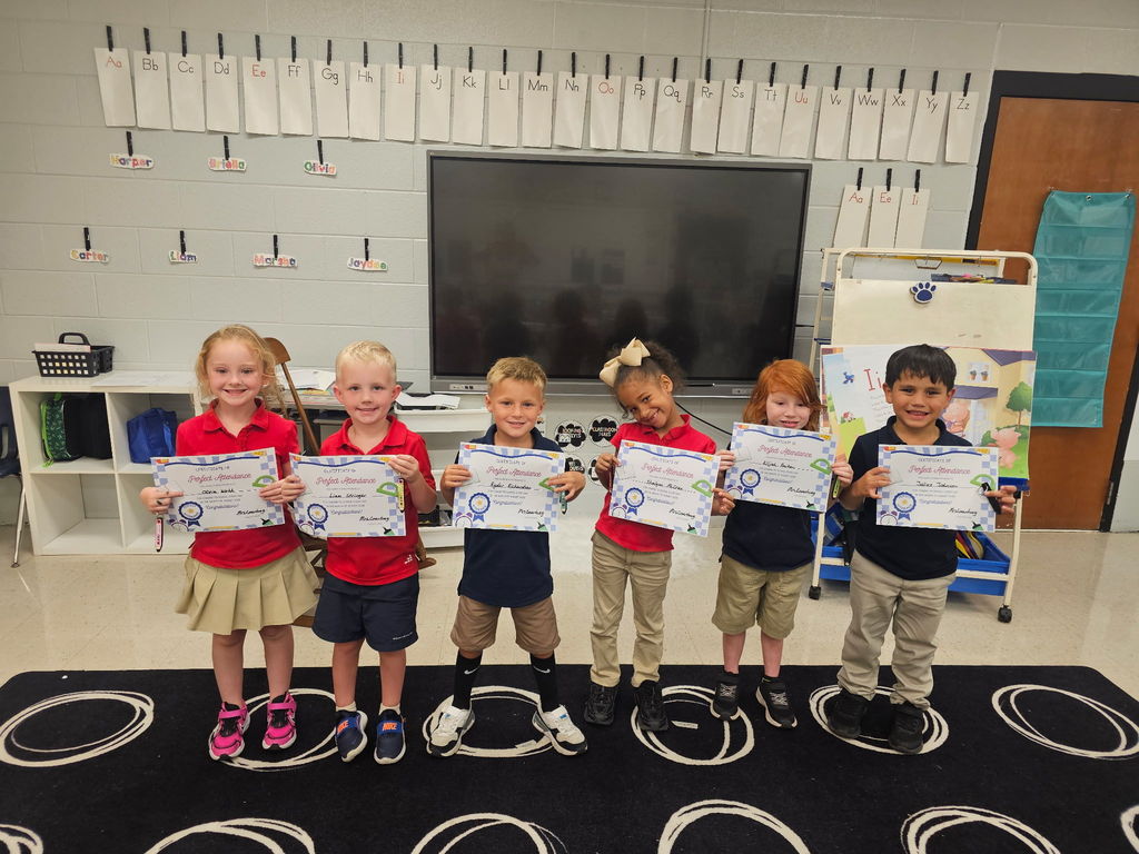 Mrs. Courtney's  August Perfect Attendance Students