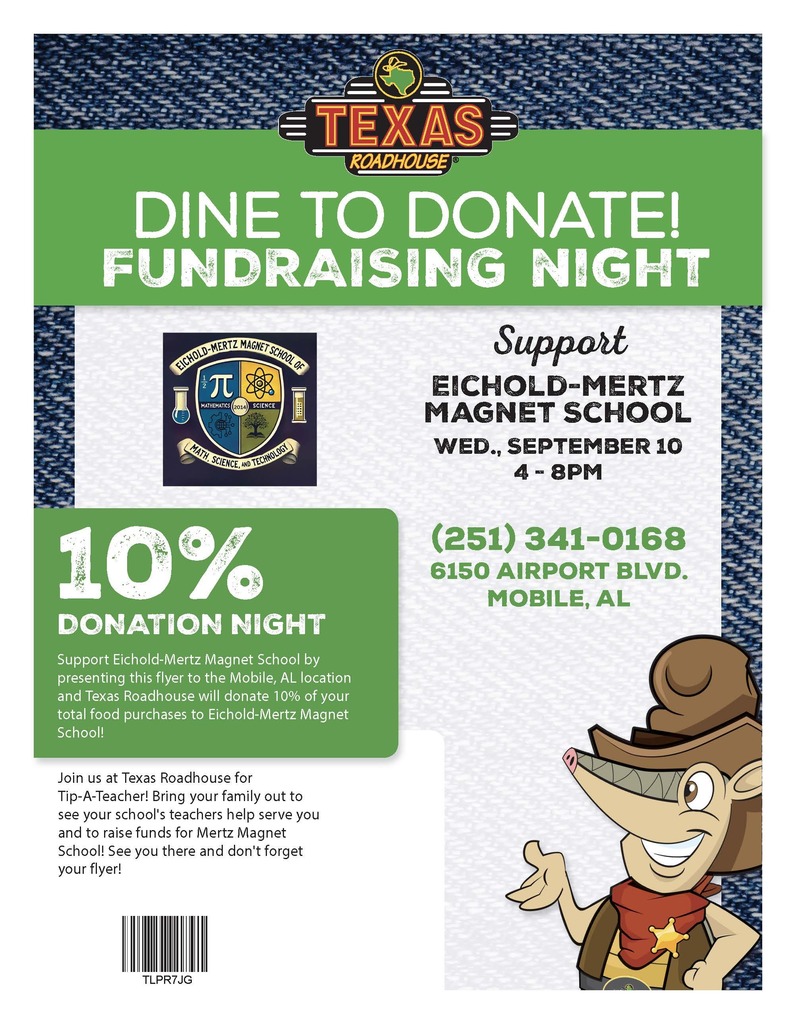Flyer for the Dine to Donate Fundraiser