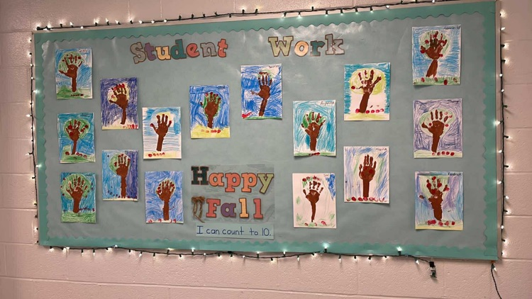 Kindergarten Fall tree bulletin board