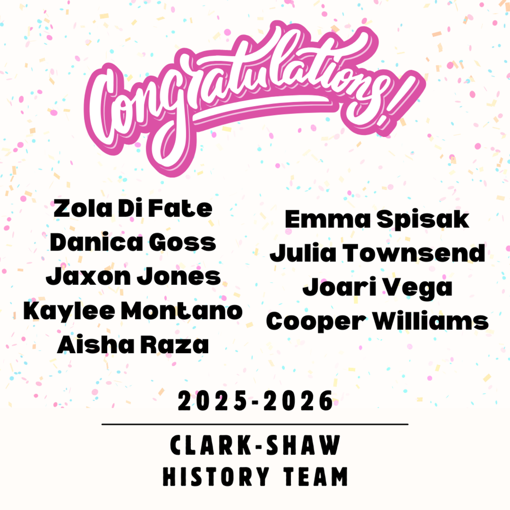 A list of History Team members for 2025-2026