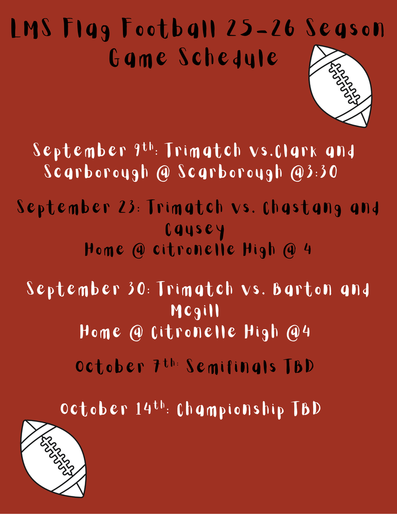 Fall Sport Schedules