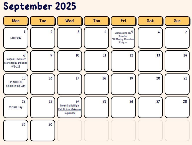 September Calendar of Events