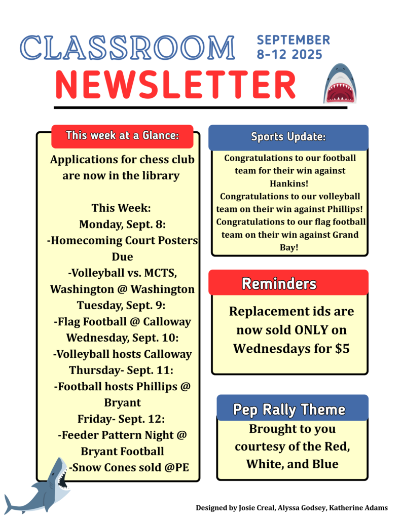 Newsletter for September 8-12