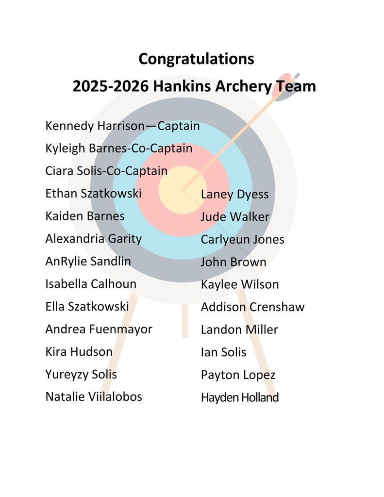 archery team members for 2025-26