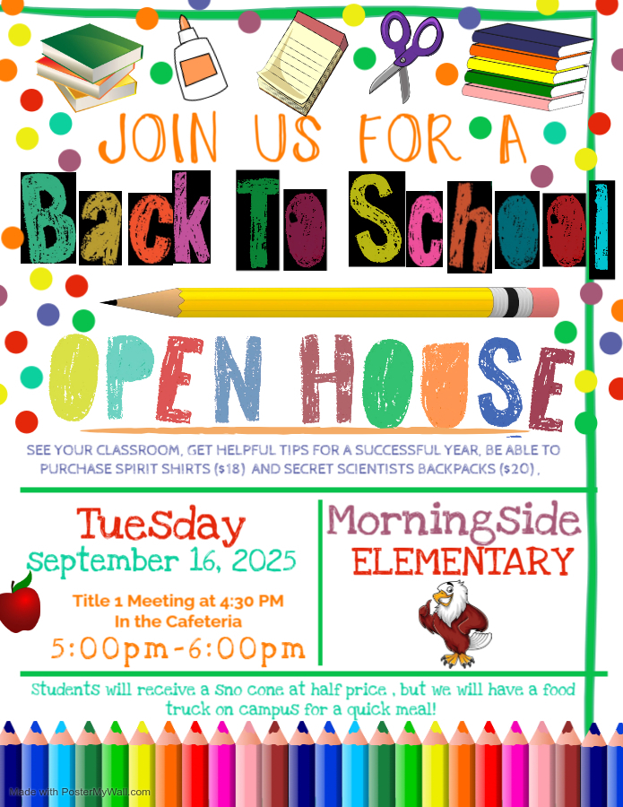 Join us next Tuesday for our Open House and Title 1 Meeting! 