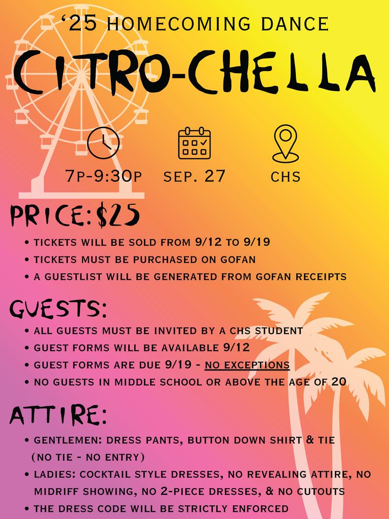 CITRONELLE HIGH SCHOOL HOMECOMING DANCE INFORMATION