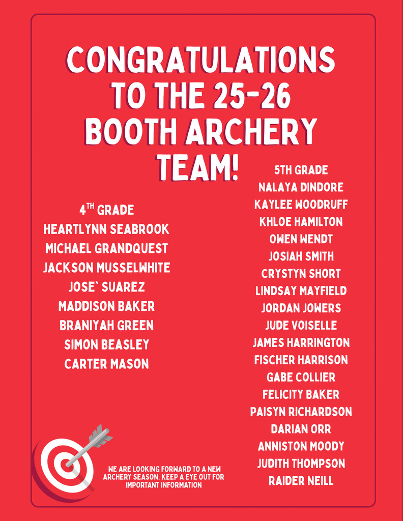 Congratulations to the 2025-2026 Anna Booth Archery team! 
