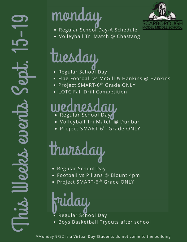 weekly schedule