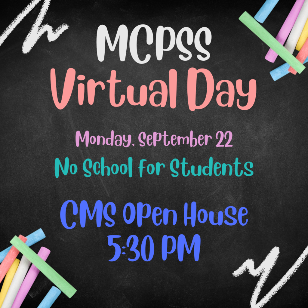 Graphic reminder about virtual day and open house