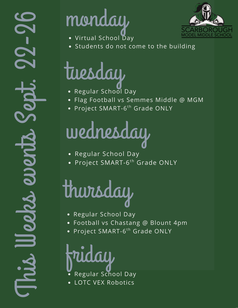 weekly schedule