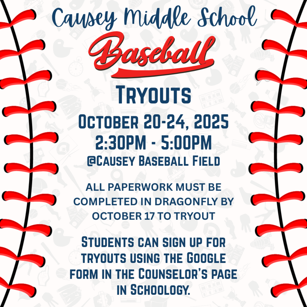 Graphic for baseball tryouts