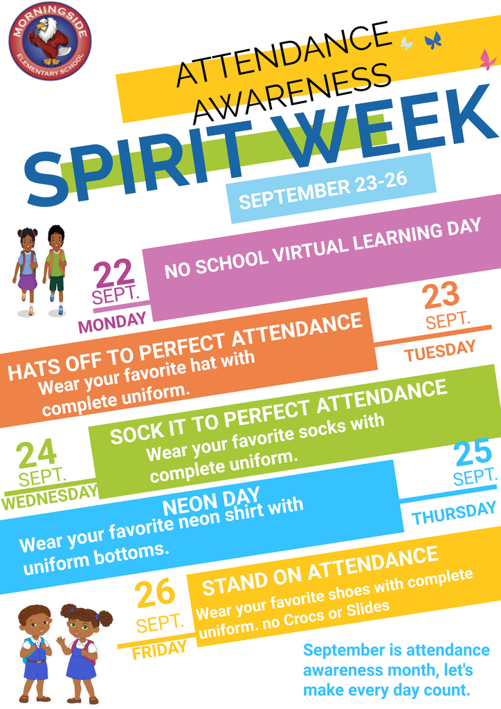 Lets celebrate being at the Eagles' Nest, each and every day! Students are able to dress out with specific items each day. 