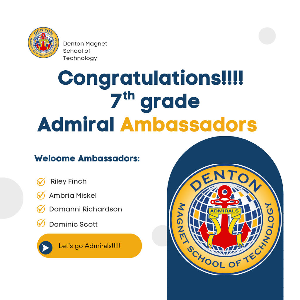 Congratulations 7th grade Ambassadors