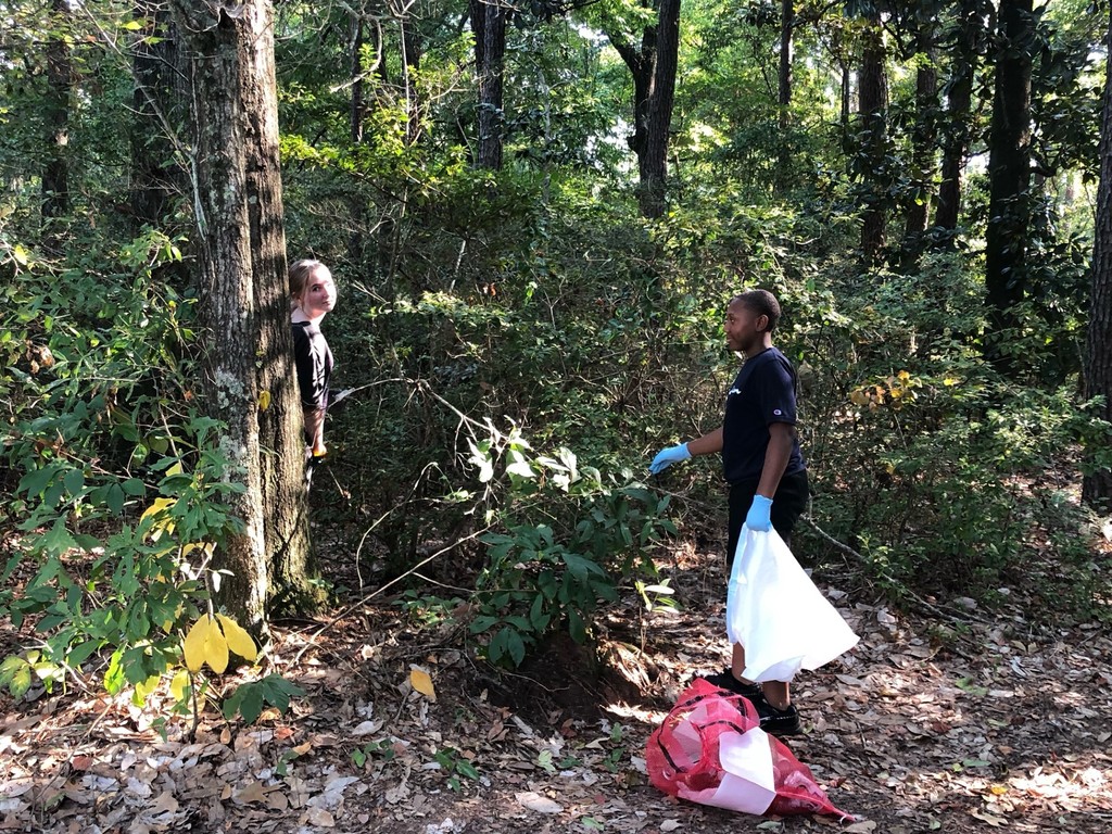 Coastal Clean up students collecting trash
