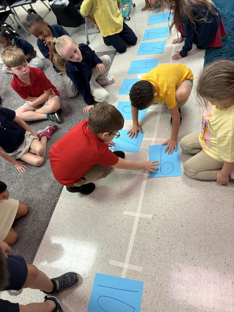 students constructing a number line