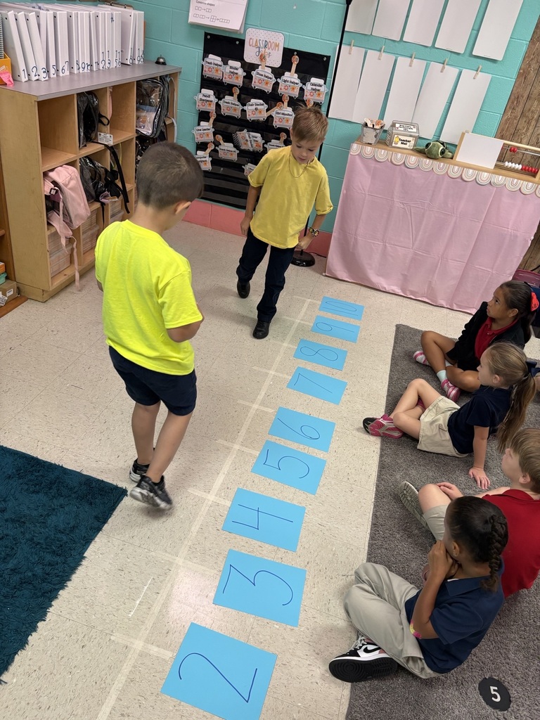 students constructing a number line