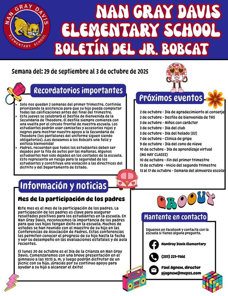 Parent Newsletter 9-29-25 Spanish