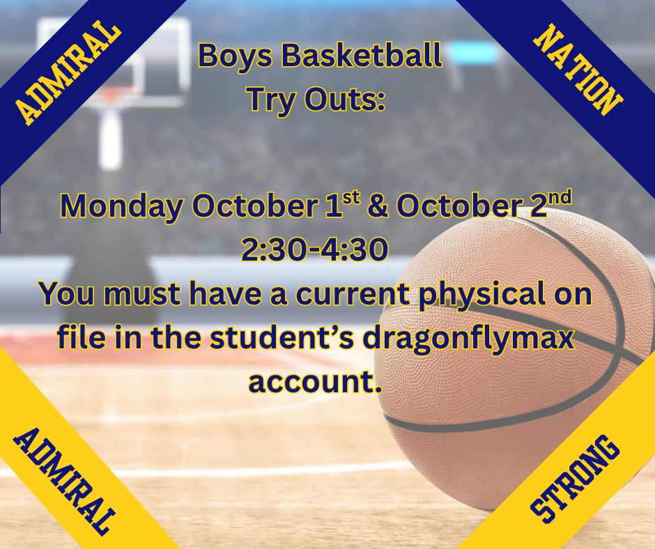 Boys basketball tryouts Monday and Tuesday!