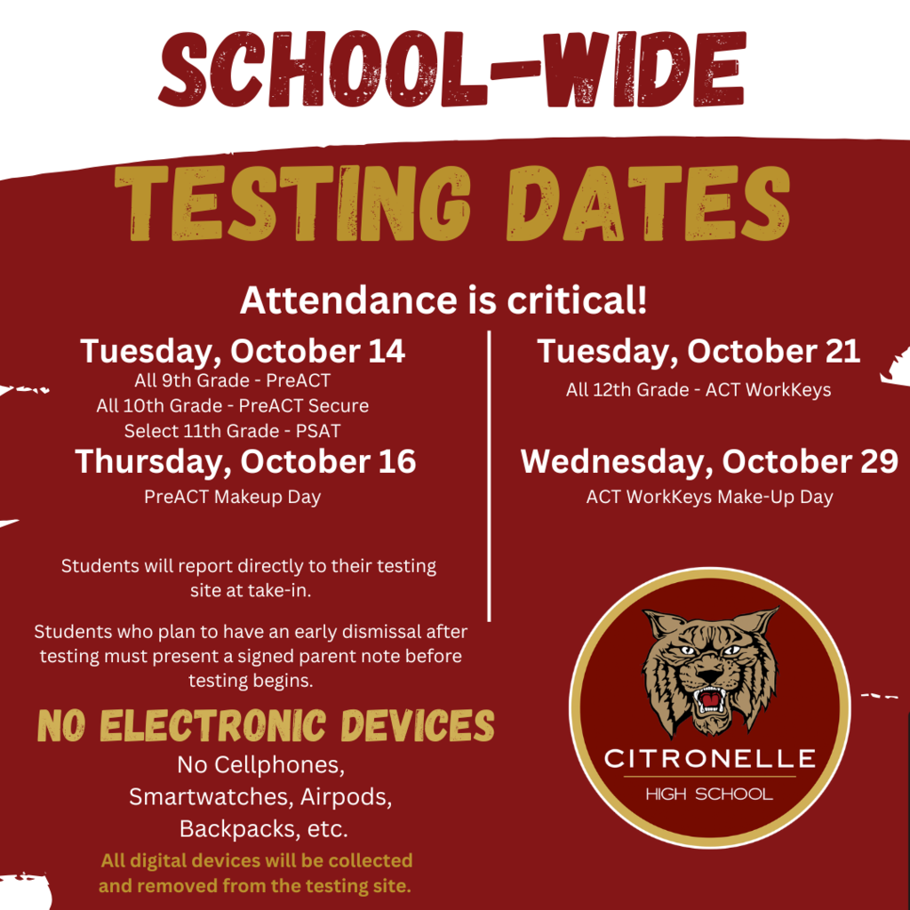 FALL 2026 TEST DATES