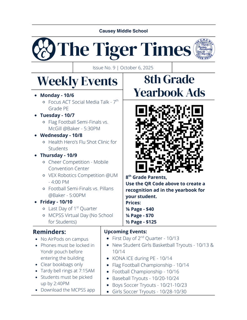 Graphic of Weekly Newsletter