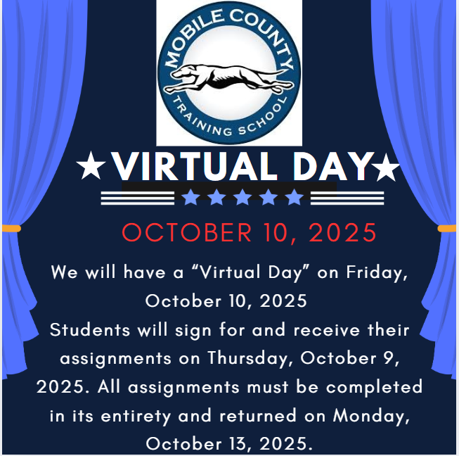 Virtual Day Notice for October 10, 2025 for all students.
