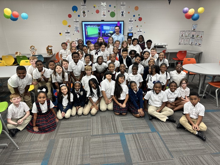 OSR third graders with meteorologist Thomas Geboy  