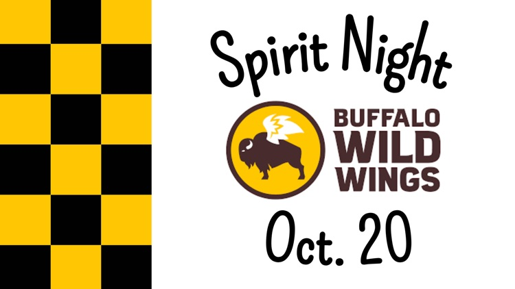 spirit night flyer for Buffalo Wild Wings October 20th 2025