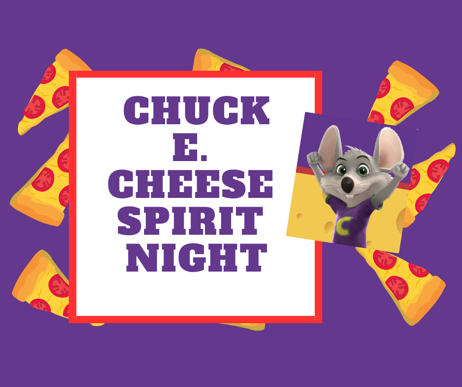 Pizza slices, Chuck E. Cheese mascot, Chuck E. Cheese spirit night