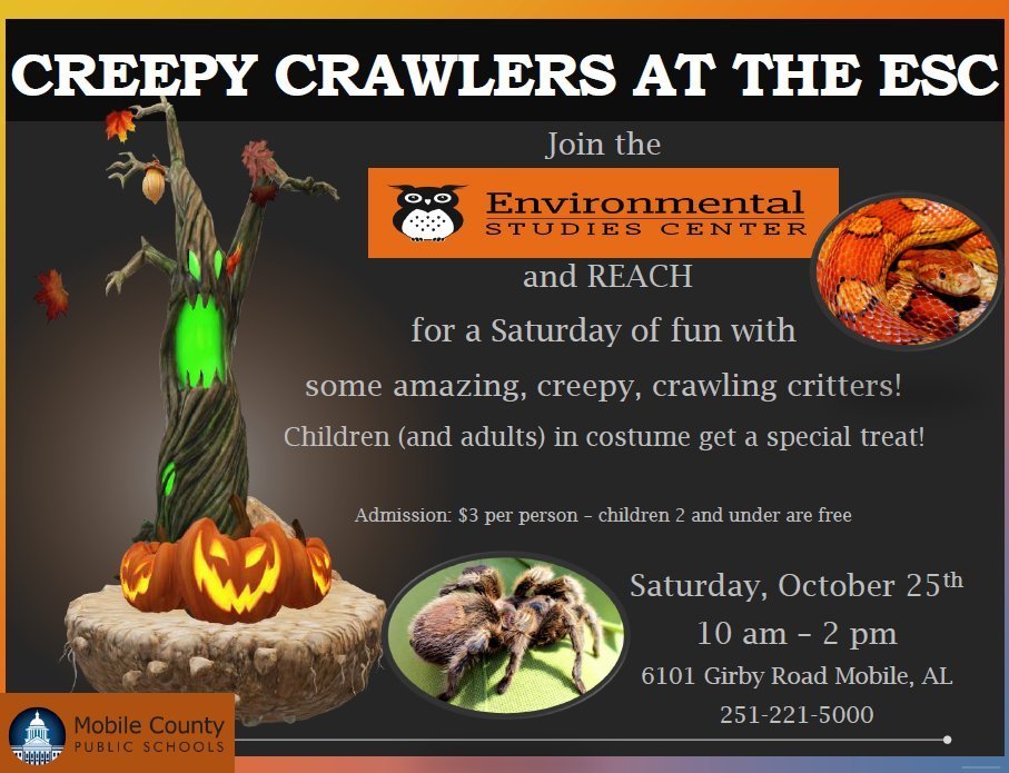Graphic promoting the Creepy Crawlers at the ESC event on October 25