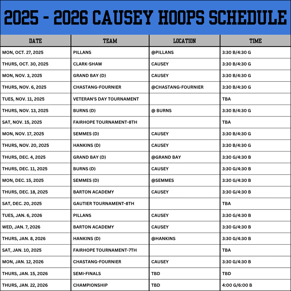 Graphic with Hoops schedule 25-26