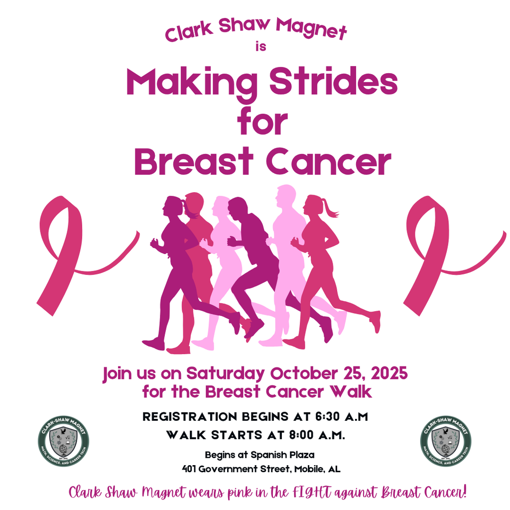 Breast Cancer Walk graphic- all information is listed in the caption