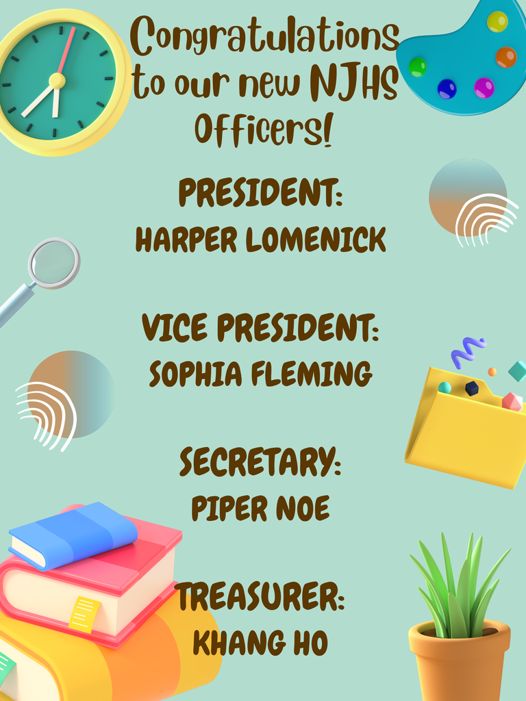 Graphic of NJHS officers for the year