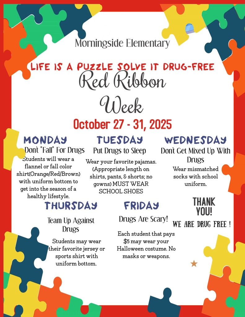 Red Ribbon Week-October 27th-31st at the Eagles' Nest