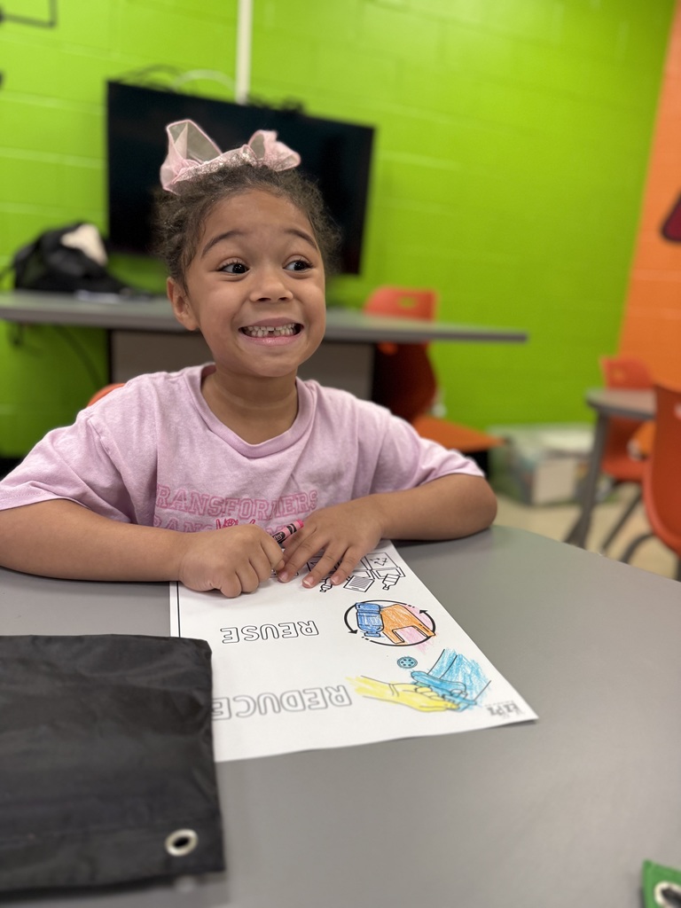 Reduce! Reuse! Recycle! Kindergarten STEM Scholars are learning about the importance of recycling by sorting garbage in the correct bins.