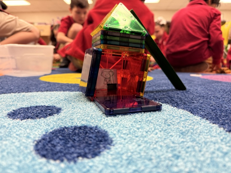 a house built with magnet tiles