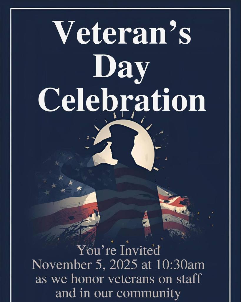 Veteran's Day Celebration November 5 at 10:30am