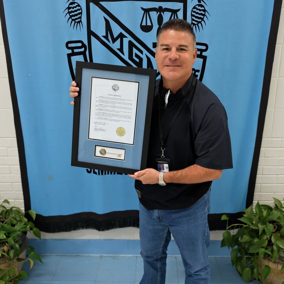 Mr. Diaz with the key to the city of Semmes