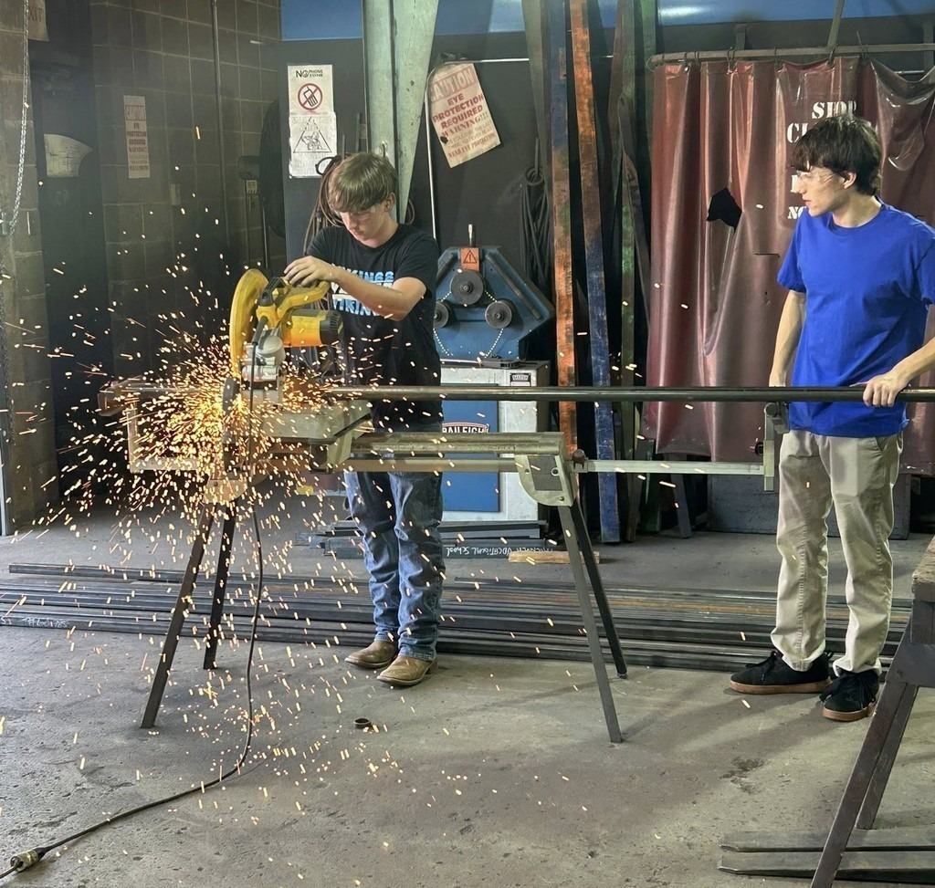 Welding Students making benches