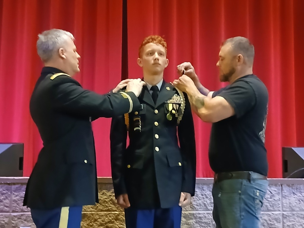 JROTC Promotion Ceremony - Pinning Caden