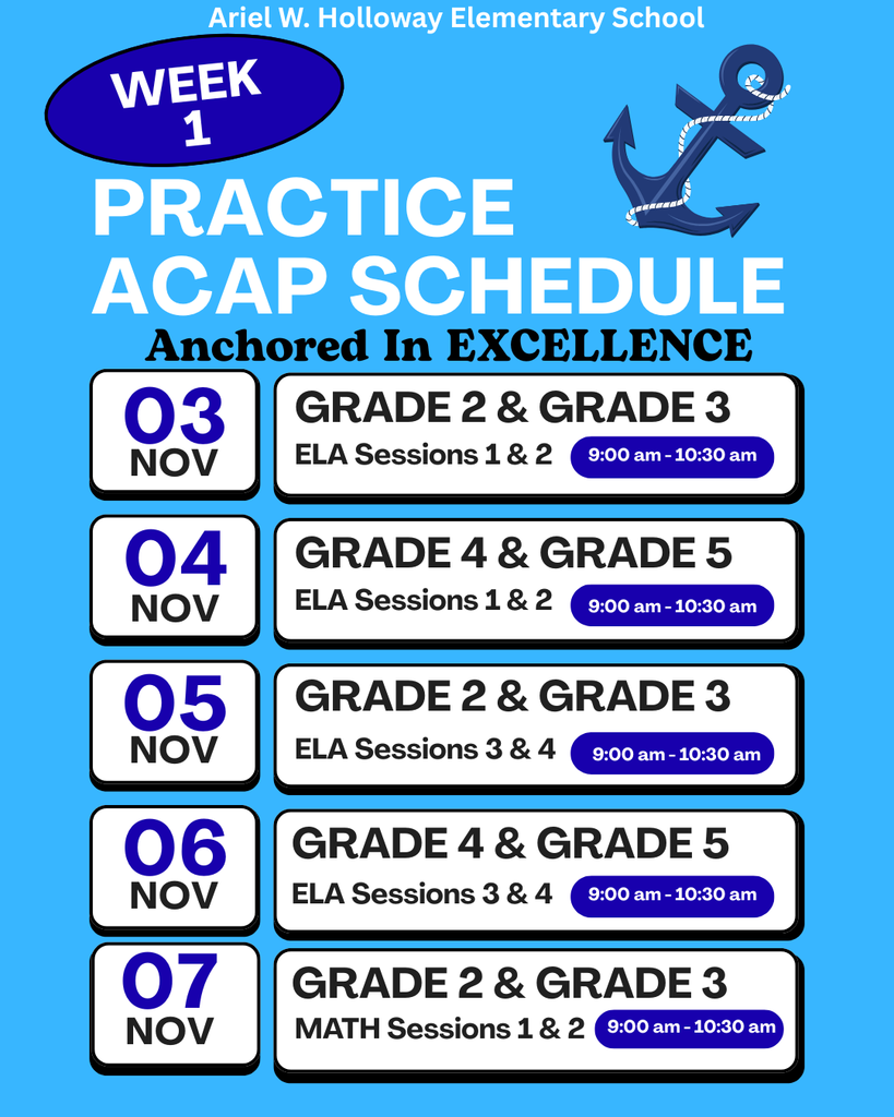 ACAP Practice Schedule